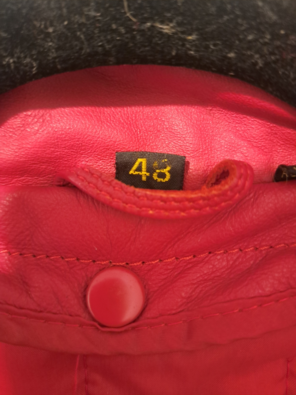 Red Leather Zip-Front Jacket - Picture 7 of 7